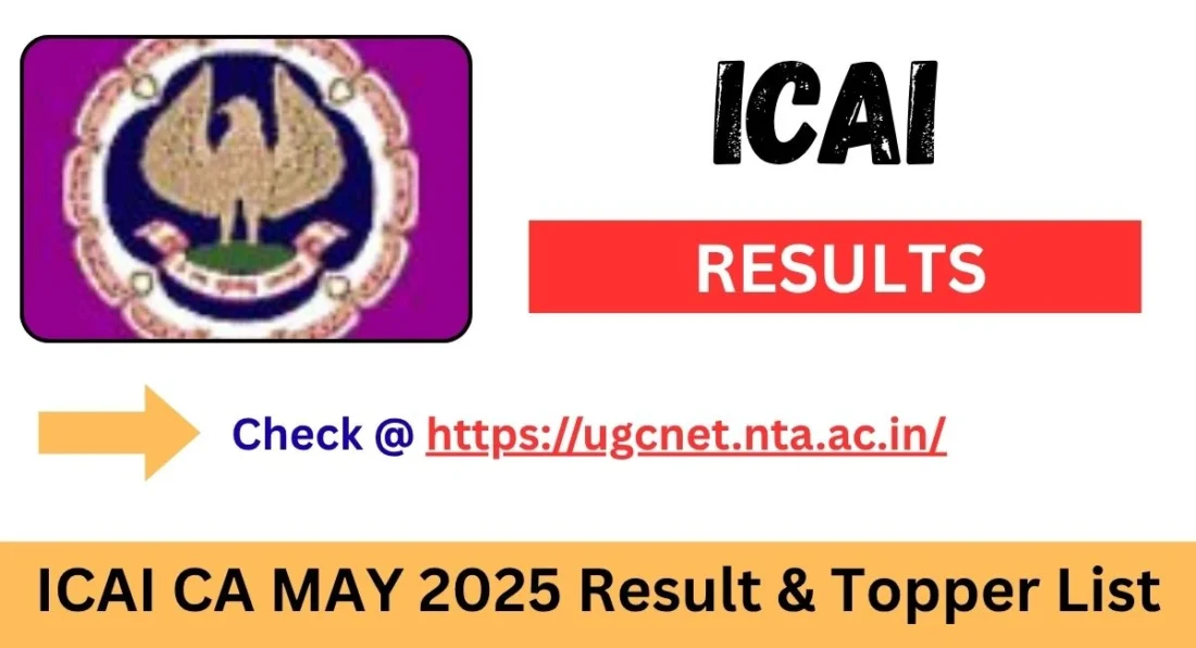 ICAI CA May 2025 Result Declared: Check Topper List & Pass Percentage